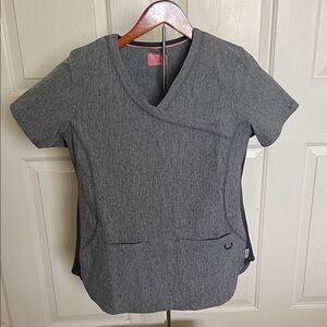 Gray Women's V-Neck scrub Top